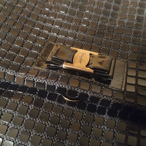 💕✨AUTHENTIC Ferragamo Mini Black Sequin Bag✨💕 - Picture 3 of 16